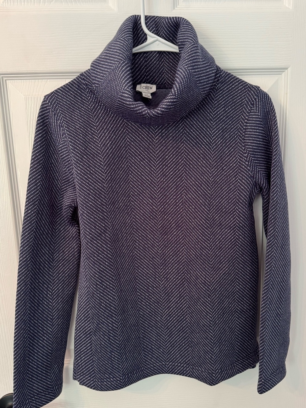 J. Crew Navy Chevron Cowl Neck Sweater